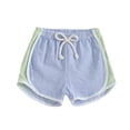 thumbnail image 3 of Rggeeun Toddler Boys Shorts Athletic Style Thin Striped Colorful With Adjustable Tie Elastic Waist Breathable Loose Fit For Summer Evening Party Cozy Bottoms,Blue,6-12 Months, 3 of 7