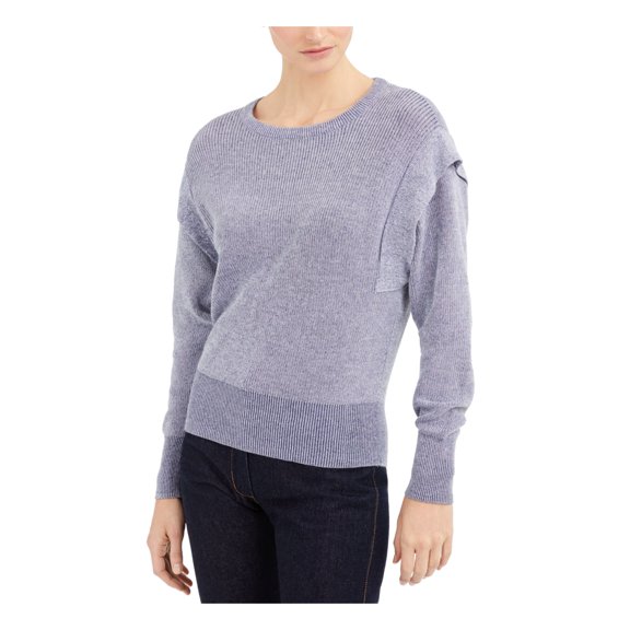 INC Womens Light Blue Patterned Long Sleeve Jewel Neck Blouse Size: M