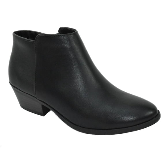 Soda Women's MUG Western Style Fashion Ankle Boots with Side Zipper - Black PU - 8.5