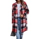 thumbnail image 1 of Abrigo PRETTYGARDEN Shacket a Cuadros con Botones Mezcla de Lana Rojo Talle S, 1 of 8