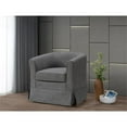 thumbnail image 2 of Bed Bath & Beyond Metal Fabric Solid Print Barrel Accent Chair, Gray, 2 of 5