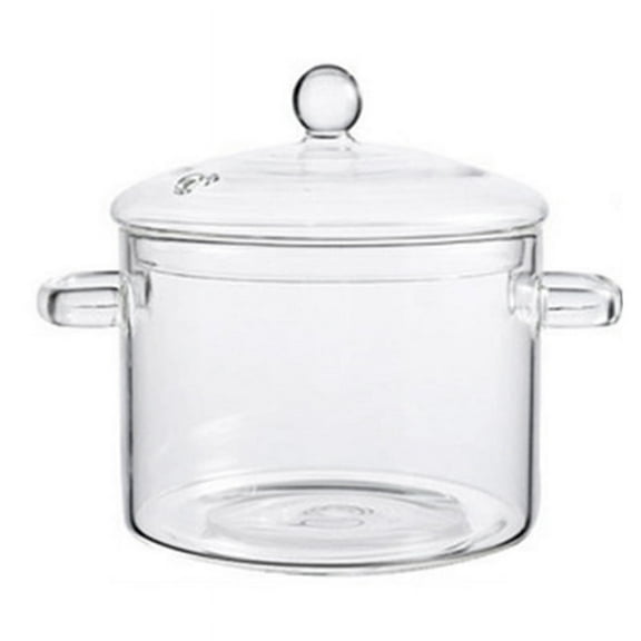 Glass Pots for Cooking on Stove - 1.9L/64oz - Heat- Glass Cooking Pot with Lid, Microwave and Dishwasher Safe