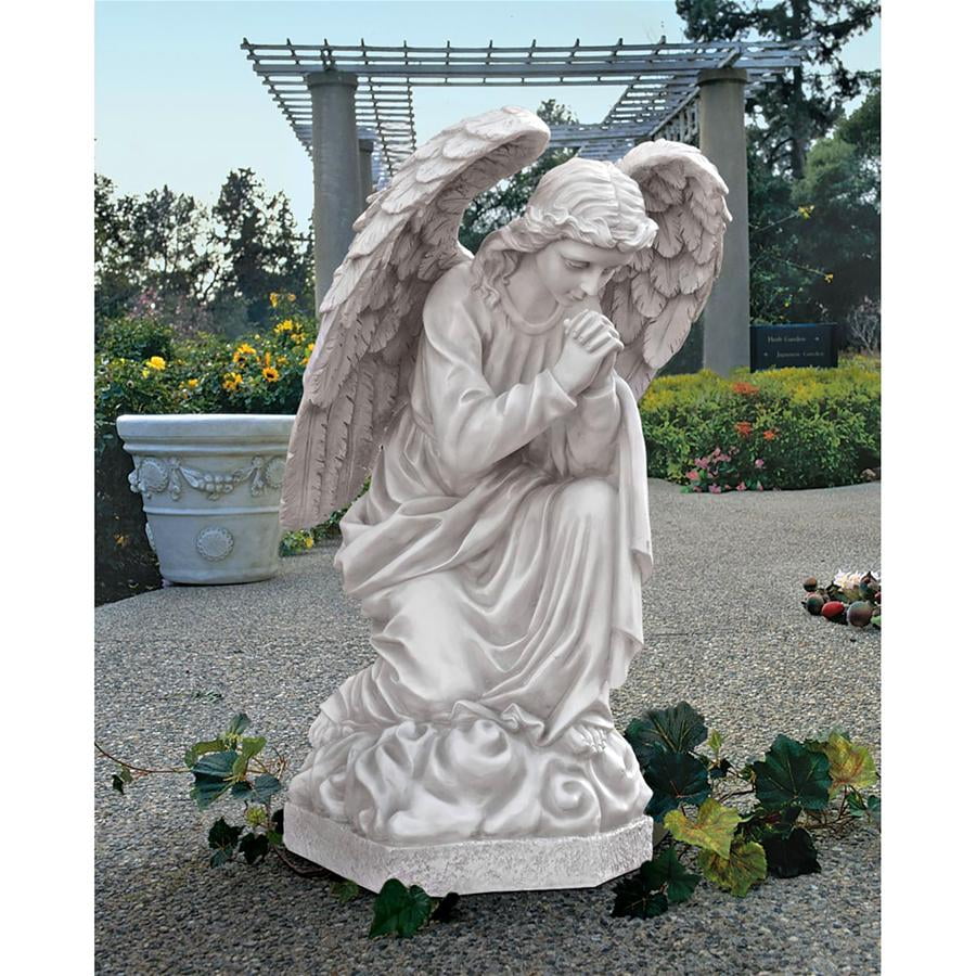 Design Toscano Praying Basilica Angel Kneeling Outdoor Garden Statue, 26 Inch, Polyresin