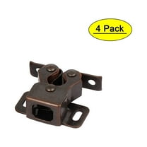 Unique Bargains Cupboard Closet Furniture Door Double Ball Roller Catch Latch Brown 4Pcs Metal