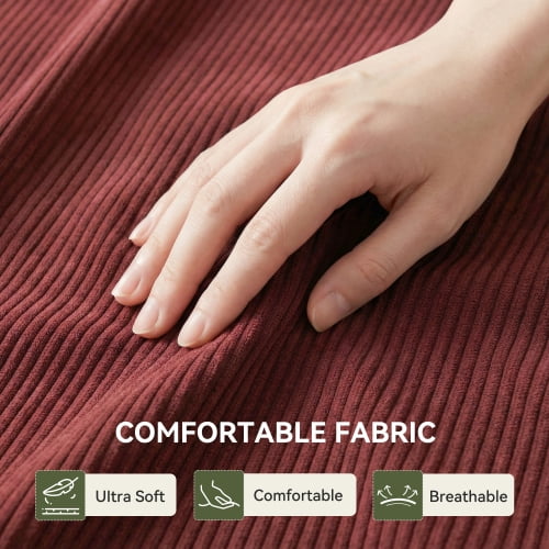 Bean Bag Chair with Memory Foam – Fluffy Cozy Lazy Chair for Dorm, Apartment & Living Room, Red