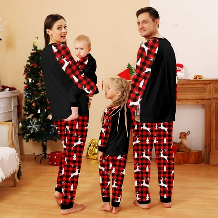 

Family Christmas Pajamas Matching Sets Cute Gr1nch Top + Plaid Pants Sleepwear Holiday PJs for Women/Men/Kids/Couples