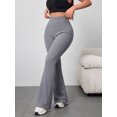 thumbnail image 4 of DENTOYOU Womens Crossover Yoga Pants High Waisted Flare Leggings Tummy Control Bootcut Workout Pants Casual Athletic Leggings Light Grey XL, 4 of 8