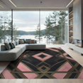 thumbnail image 2 of ODIKA 8'x10' Washable Area Rug Non-Shedding, Easy Care, Pink Grey Gradient Field Balanced Rectangular Crisp Contemporary for King Size Bedroom Under Bed, Master Suite, 2 of 7