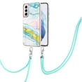 thumbnail image 1 of SaniMore for Samsung Galaxy S22 Plus 6.6" 2022 Case with Detachable Crossbody Lanyard Shockproof TPU Backplane Marble Pattern Luxury Fashion Anti-drop Slim Lightweight Cover For Galaxy S22 Plus, Blue, 1 of 4