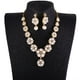 thumbnail image 4 of Rhinestone Faux Pearl Floral Colr Pendientes Conjunto De Boda Joyería Nupcial Sunnimix Conjunto de pendientes de collar, 4 of 7