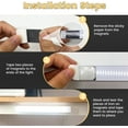 thumbnail image 4 of 6 Pack LED Under Cabinet Lights,Motion Sensor Light Strip Adhesive Sheet,3 Modes Dimmable Closet Light,Counter Lights for Kitchen Stairs,White,11.81 x 0.78 in, 4 of 13