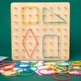 thumbnail image 5 of Gráfico creativo de madera Geoboard Peg Board Montessori preescolar juguetes educativos para niños chico Sincero Hogar, 5 of 5
