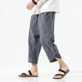 thumbnail image 2 of HXWCHs Pantalon Décontracté en Lin pour Homme Résistant aux Plis Tenue de Golf Gris TTTG, 2 of 9