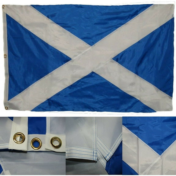 2X3 Embroidered Sewn Scotland Cross 300D Nylon Flag (Stitched) heavy duty