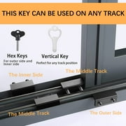 Tripumer 4 Sets of Sliding Window Locks with Key Adjustable Window Security Locks for Family Home Bedroom and Office Black