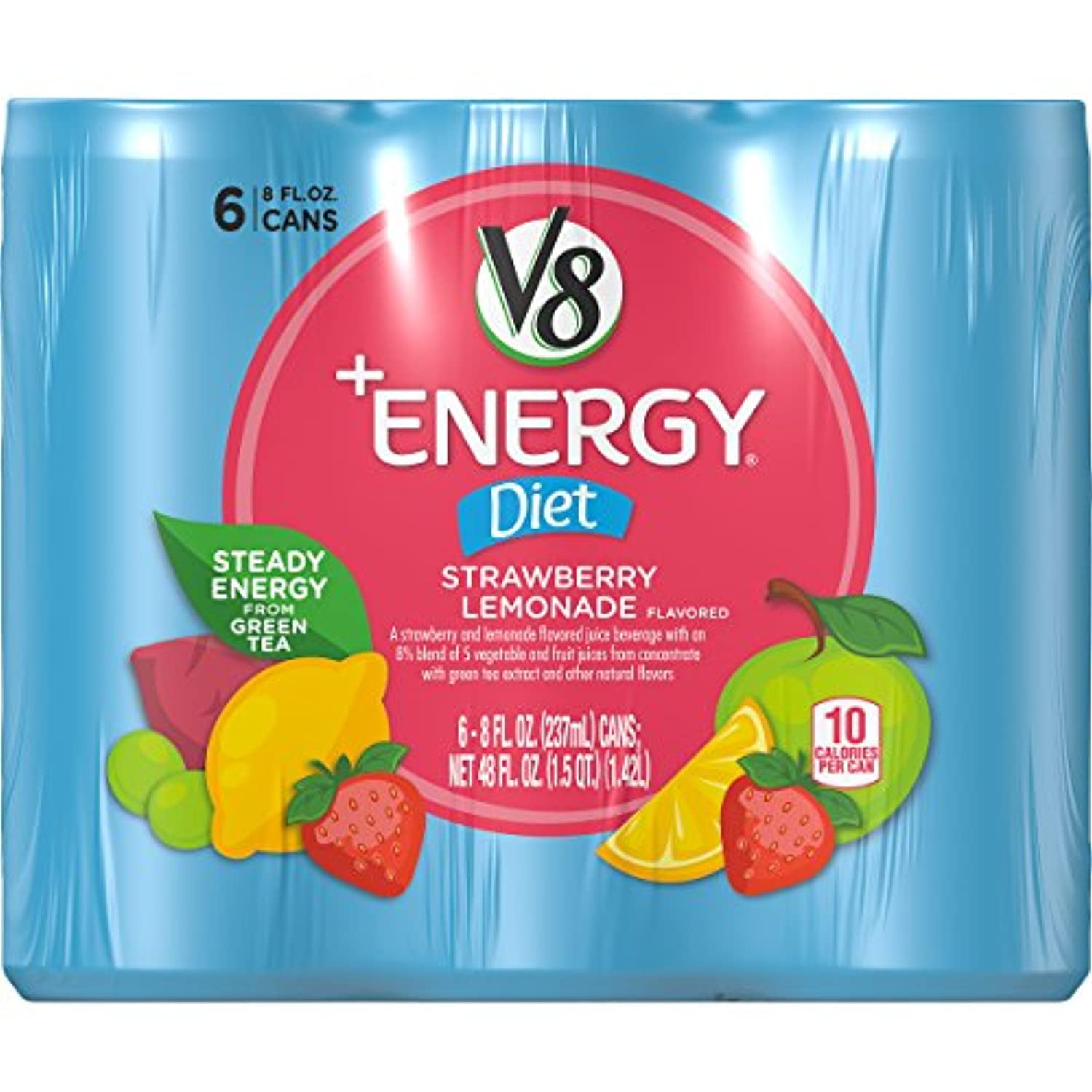 V8 +Energy Healthy Energy Drink, Natural Energy From Tea, Diet