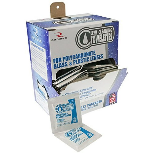 Radians LCD100 Lens Cleaning Towelettes 100 Towelettes in a box, Multi