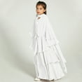 thumbnail image 3 of IDOPIP Kids Girls Muslim Chiffon Abaya Open Front Cardigan Modest Dress with Hijab Middle East Arabian Robe, 3 of 8