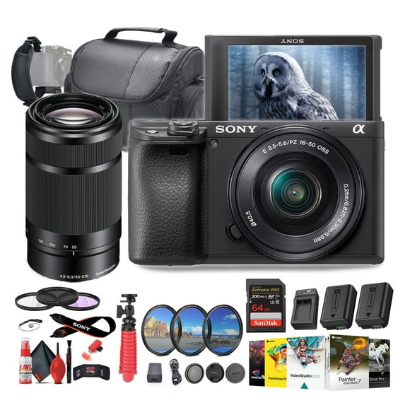 Sony a6400 Mirrorless Camera with 16-50mm Lens with Real-Time Eye Auto Focus - Bundle