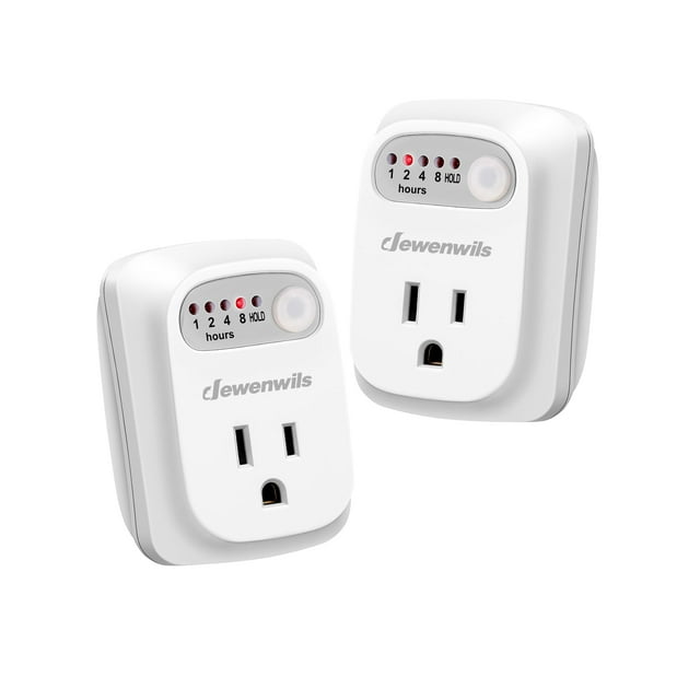 Temporizador DEWENWILS con salida de cuenta regresiva para interiores, 125 V, 15 A, 1000 W, paquete de 2