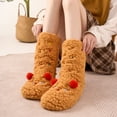 thumbnail image 6 of Oksale Fuzzy Socks for Women Non Slip Christmas Floor Socks Casual Soft Comfy Slouchy Holiday Stocking Brown Free Size, 6 of 8