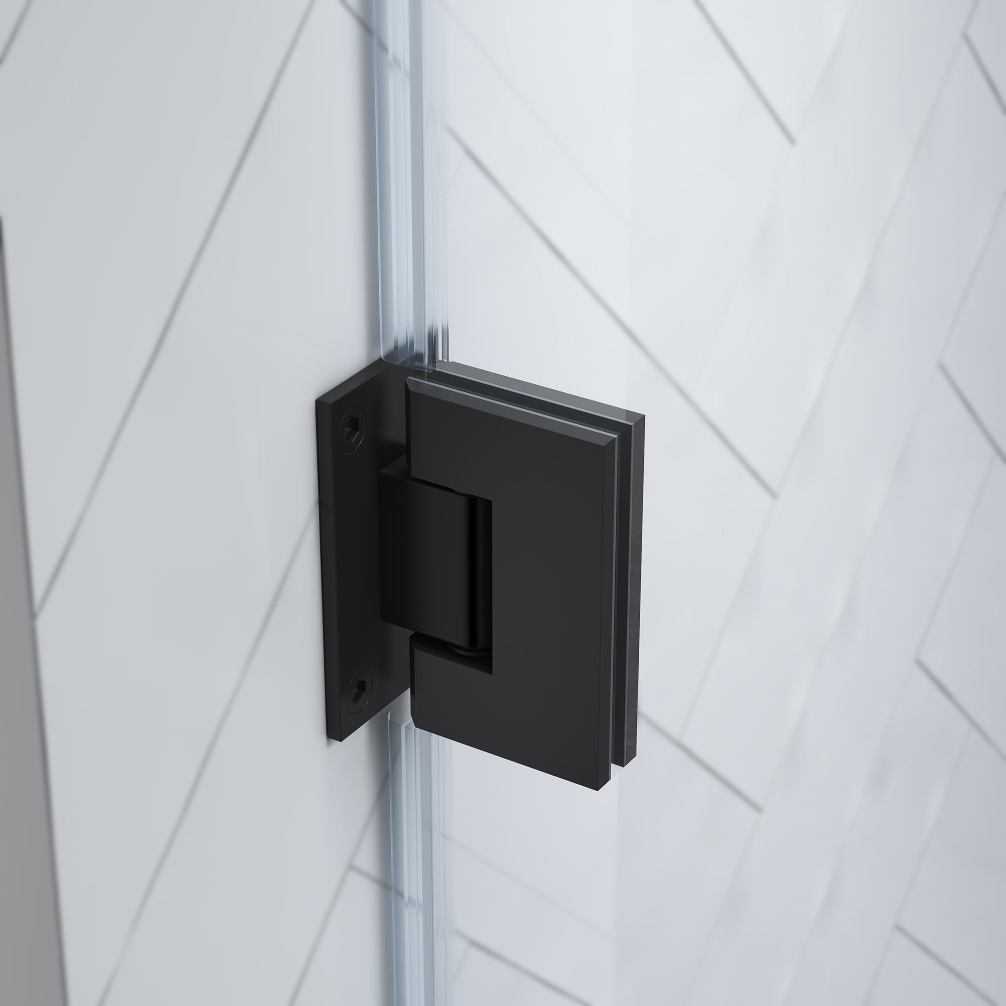 Ove Decors Tampa-Pro 36 in. L x 36 in. W x 72 in. H Alcove Shower Kit with Pivot Frameless Shower Door in Black and Shower Pan
