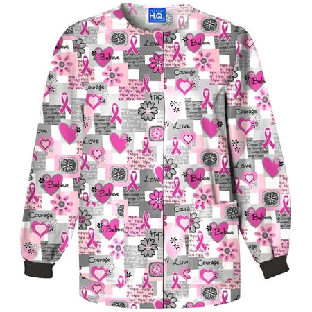

Cherokee Workwear Prints Women s Scrubs Jacket Snap Front Warm Up 4350 XL