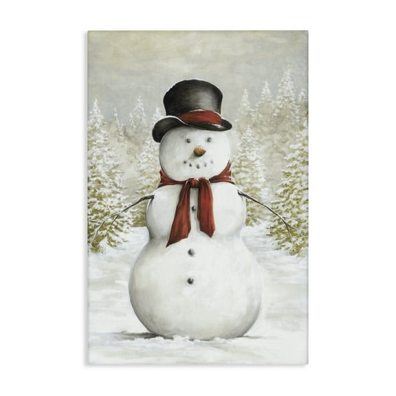 Stupell Industries Traditional Snowman in Clearing Canvas Wall Art, design by Dogwood Portfolio, 45 x 30