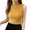 Yellow, variant on Women Summer Bottoming Vest Half High Collar Sleeveless Knitting Tops Slim Fit Solid Color Tank Tops Streetwear
