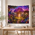 thumbnail image 5 of Mystical Forest Path and Glowing Temple Tapestry Wall Hanging, 5 of 7