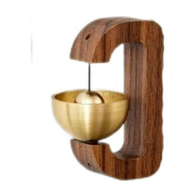 Timbre de latón Lisbinx Simplicity de madera MagGridsic con ventosa para entrada de pared