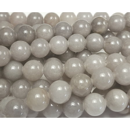 10mm Solid Gray Jade Smooth Round Beads Genuine Gemstone Natural Jewelry Making