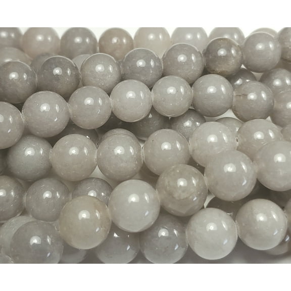 10mm Solid Gray Jade Smooth Round Beads Genuine Gemstone Natural Jewelry Making