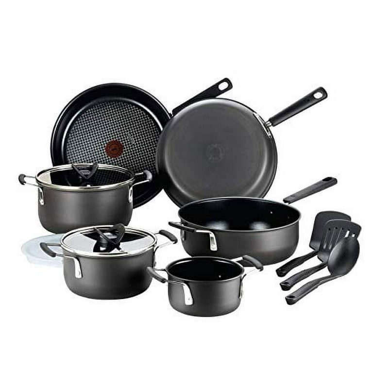 Forever Pans, 10 Piece Cookware Set with Lids and Utensils, Hard Anodized  Nonstick Pans, Black, Dishwasher Safe, Oven Safe