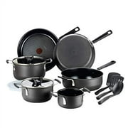 T-fal Aluminum Non-stick Cookware Set, 12 Piece, Pots and Pans, Black
