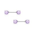 thumbnail image 1 of BodyJewelryOnline Paire de Barres à Mamelon 14G Acier Chirurgical avec Griffes Rondes Ensemble Gemmes CZ Hommes Femmes, 1 of 5