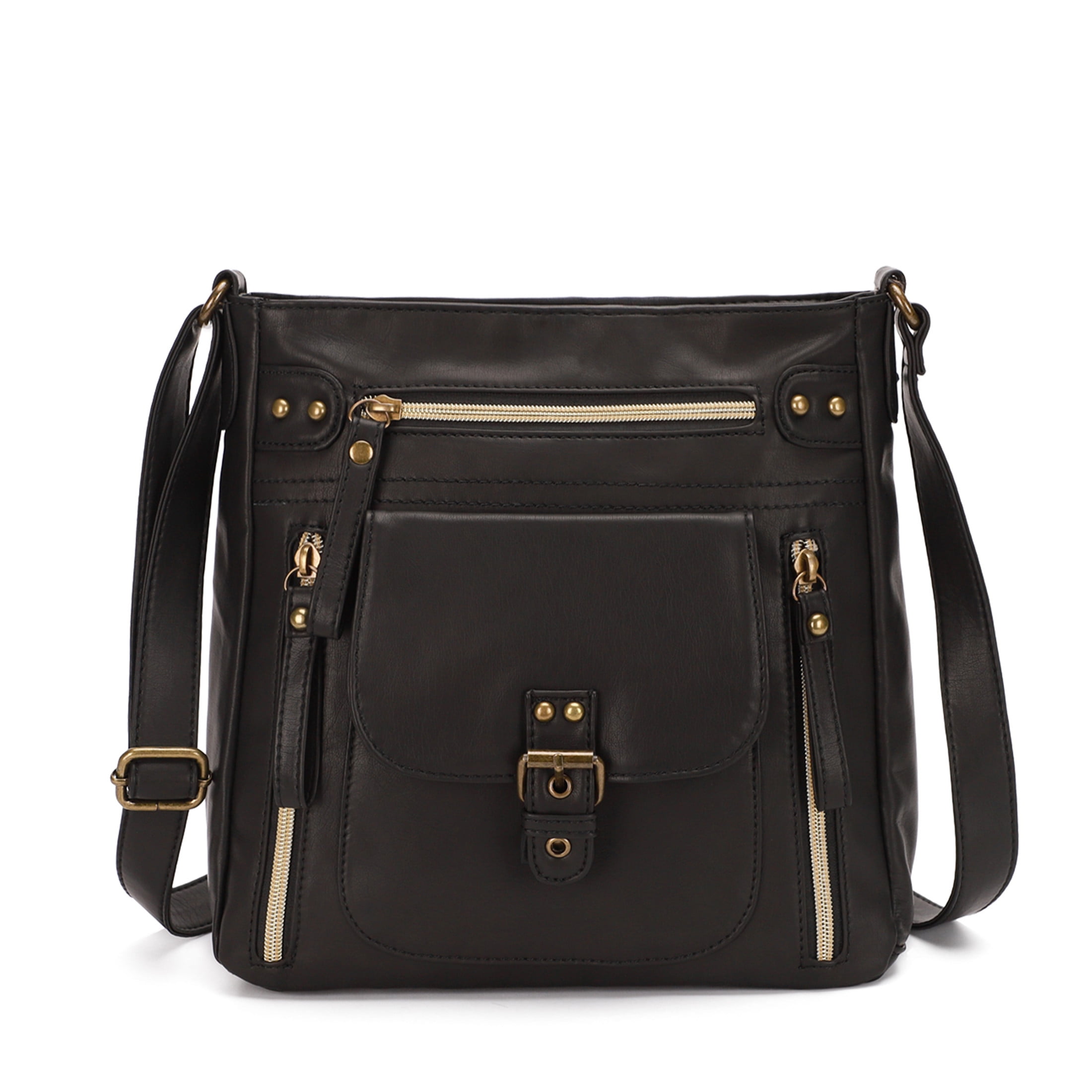 KL928 Medium Messenger Bag Zipper Leather Crossbody Shoulder Bags for