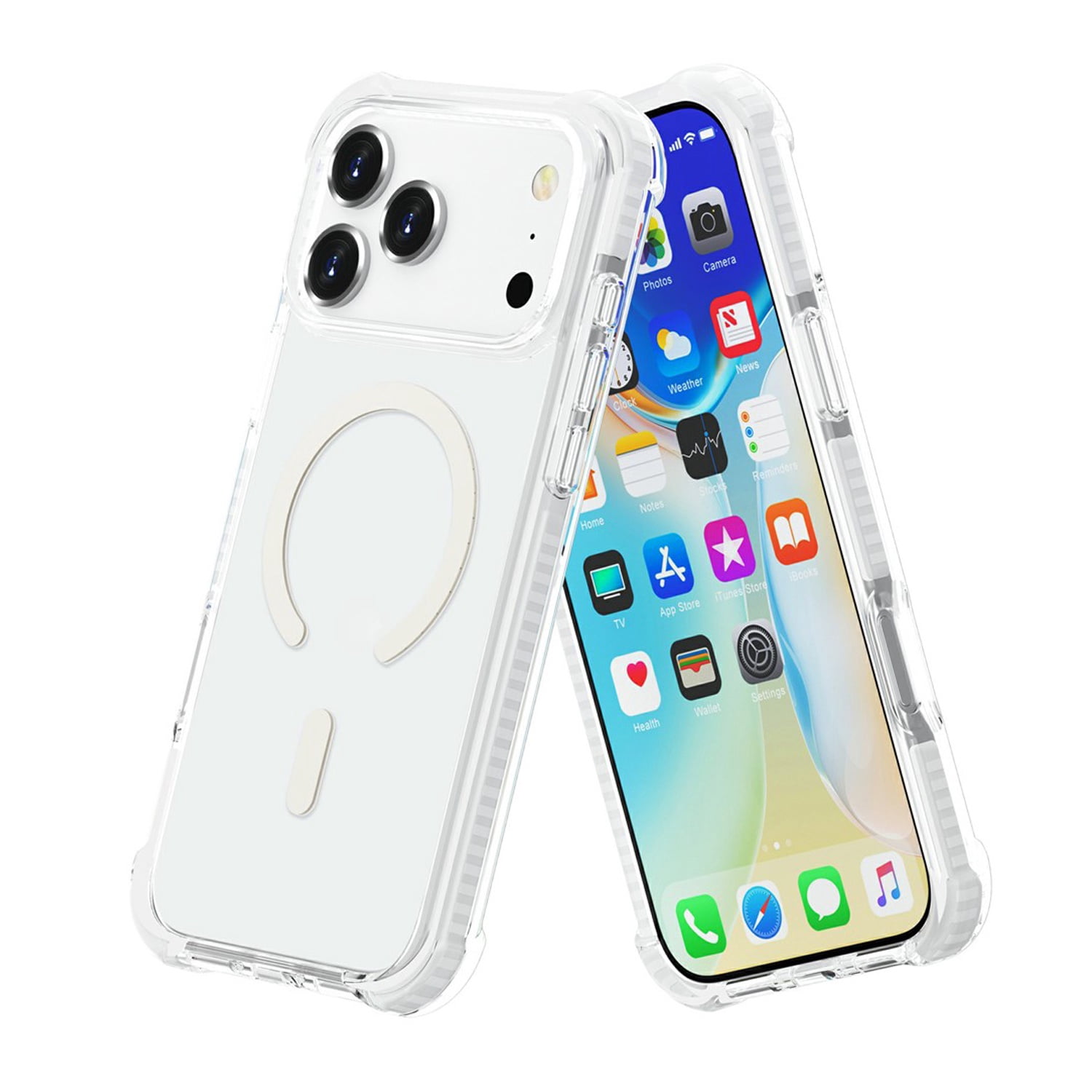 Slim Fit Mesh Sport Cover Compatible with Wireless Charging for iPhone 17 Pro Max - White