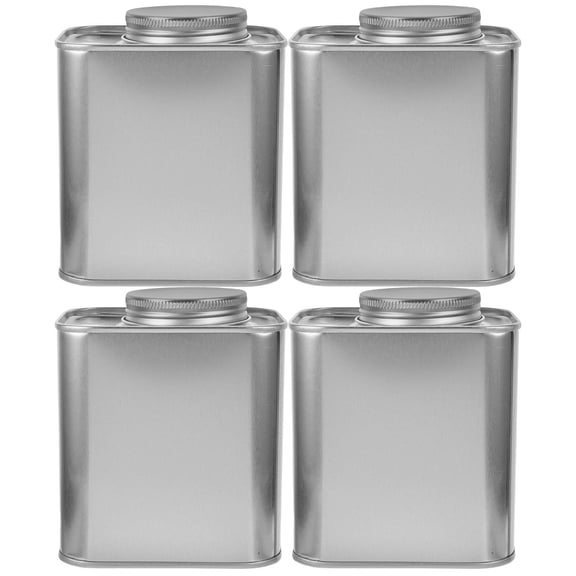UPOUART Moisture-Proof Tinplate Canister Silver 4Pcs