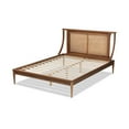 thumbnail image 4 of Baxton Studio Jamila Modern Transitional Walnut Brown Finished Wood and Synthetic Rattan Full Size Platform Bed, 4 of 7