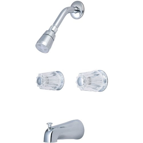 Olympia Faucets Double Round Handle Tub and Shower Faucet Set