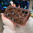 thumbnail image 2 of iPhone 12 Holographic Case, Cute Laser 3D Water Ripple Bling Glitter Luxury Plating Wave Shape Phone case for Women Girls Silicone Protection Cover (Rose Gold), 2 of 18