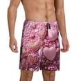 thumbnail image 2 of Fotbe Pink Glitter Heart Candy Pajama Shorts for Men, Men's Pajama Bottoms, Sleepwear,Short Pajama Pants-X-Large, 2 of 9