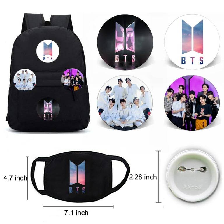 Kpop BTS Gifts Set, Including Drawstring Bag Backpack, Necklace, Earrings, Rings, Bracelets, Face Shield, Button Pins, Lanyard ID Holder, Keychain, Kpop BTS Gifts Set, Including Drawstring Bag Backpack, Necklace, Earrings, Rings, Bracelets, Face Shield, Button Pins, Lanyard ID Holder, Keychain,