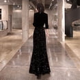 thumbnail image 4 of Vestido de noche Vestido de mujer Banquete Elegante Lujo Ligero Lujo Ligero Nicho Lujo Ligero Vestido de lentejuelas negras para anfitrión de reunión anual, 4 of 5