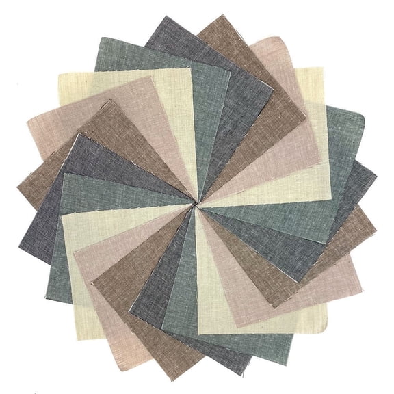 40 Farmcloth Solid Homespun Cotton 6-inch Precut Quilt Squares Charm Pack by JCS Fabric