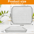 thumbnail image 5 of GCQ Air Fryer Mesh Basket, 12.5 x 10.6 Inch Silver 1-Pack, Fits Kalorik MAXX 26 Quart 10-in-1 Oven, Food Grade Steel Replacement Rack, Dishwasher Safe, 5 of 7