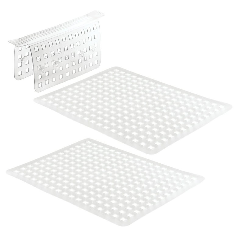 iDesign Euro Kitchen Sink Protector Mat, Large, Clear 