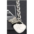 thumbnail image 4 of Stainless Steel Bracelet with Butterfly Charm  and Engraved Initials on Heart (Silver), 4 of 7