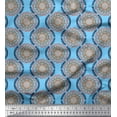 thumbnail image 1 of Soimoi Cotton Duck Fabric Triangle & Ogee Damask Print Sewing Fabric Yard 42 Inch Wide, 1 of 1